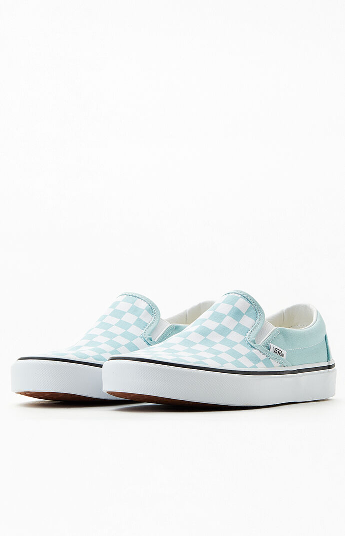 Vans Blue Checkerboard Slip On Shoes PacSun
