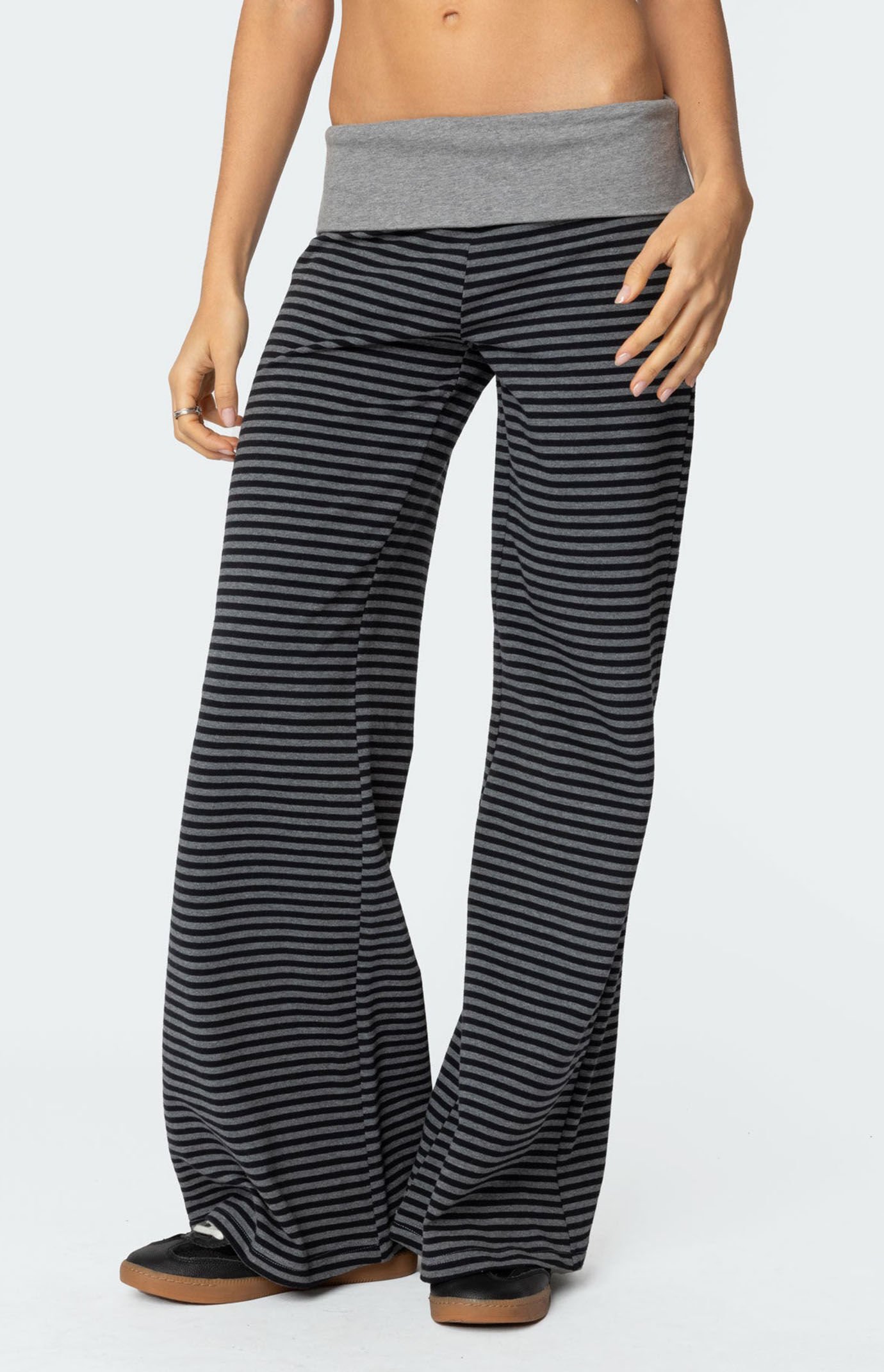 Edikted Meggy Striped Fold Over Pants | PacSun