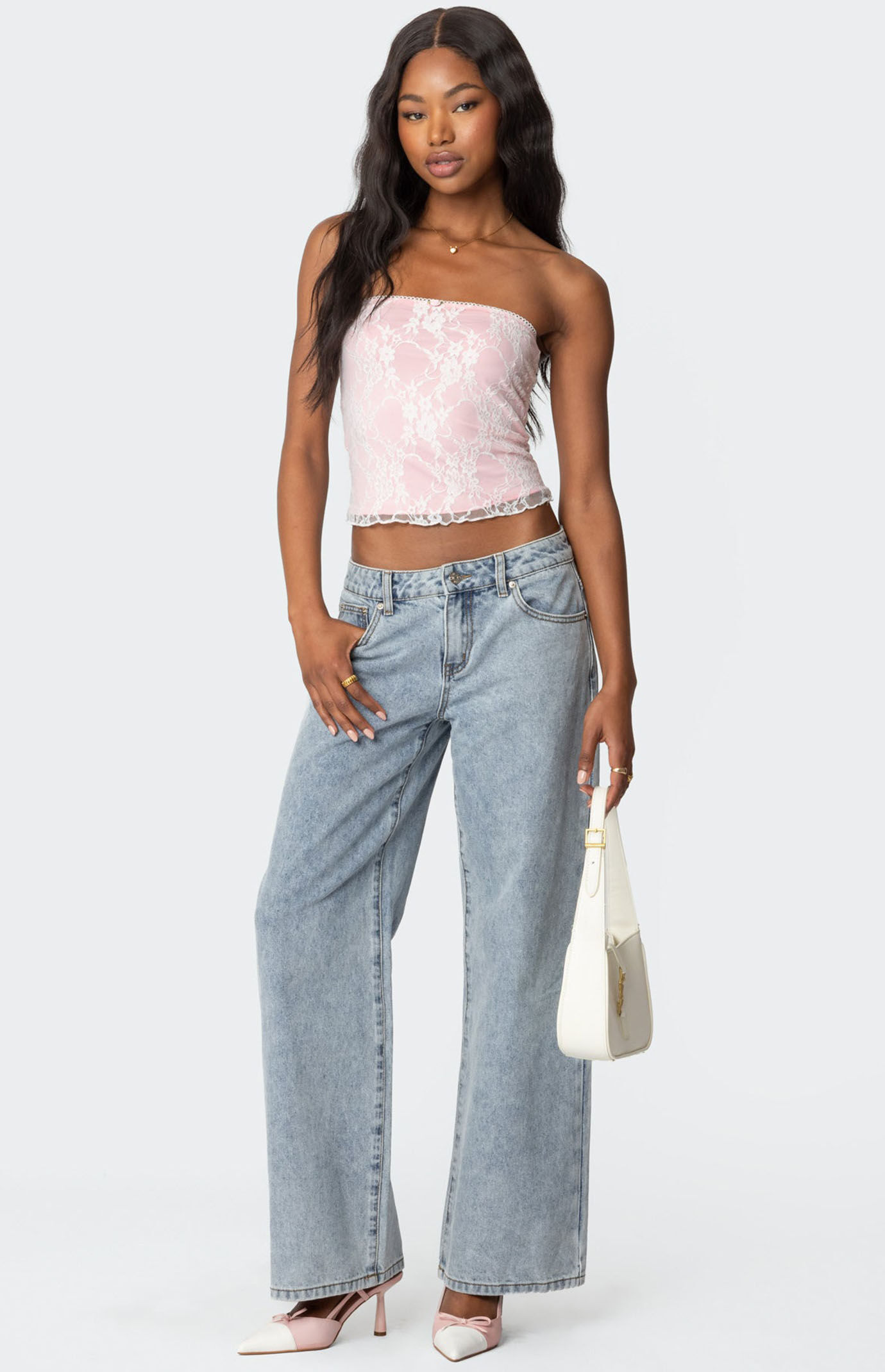 Edikted Allison Lace Tube Top | Pacsun