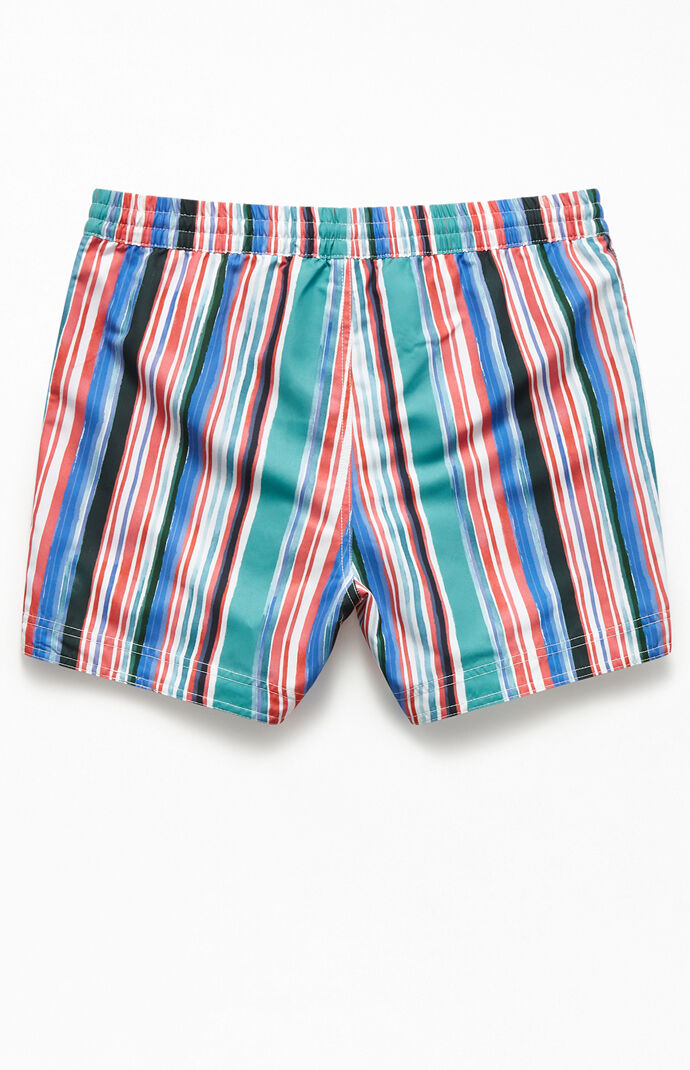 Multi-Color Striped 15" Swim Trunks