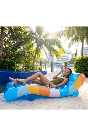 Good Vibes Deluxe Chaise Lounger Inflatable Pool Raft image number 4