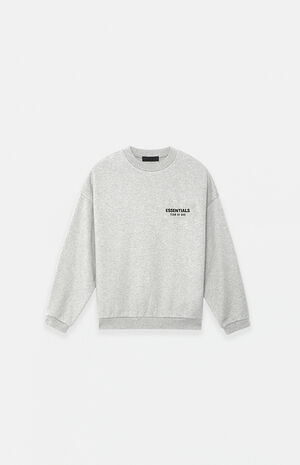 Kids Light Heather Grey Fleece Crew Neck Sweatshirt image number 1
