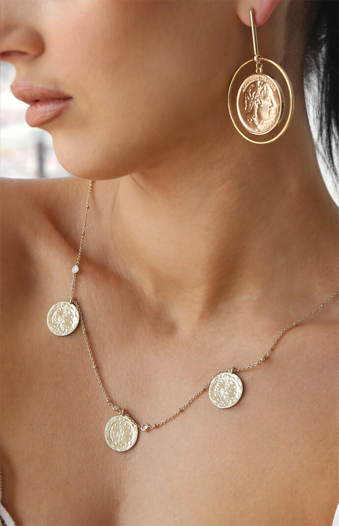 Lady Luck Gold Coin Earrings