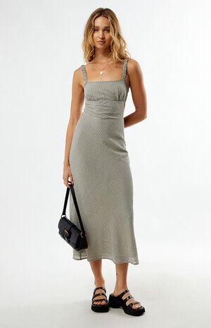 Plaid Bustier Midi Dress image number 3