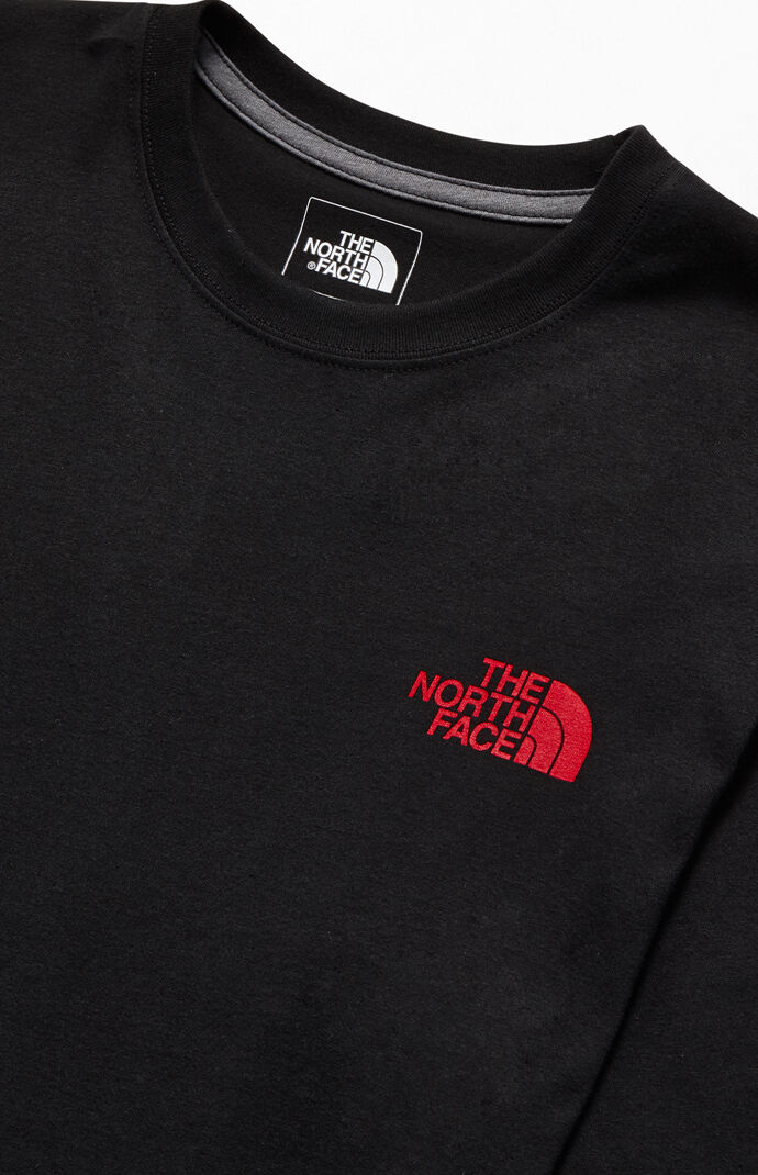 The North Face Black Red Box Long Sleeve T Shirt Pacsun