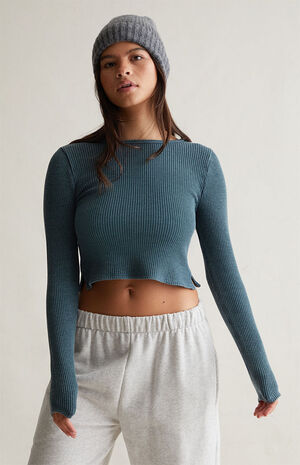 Waffle Knit Long Sleeve Top image number 3