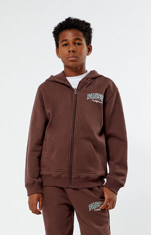 Brown Zip Up Hoodie image number 1