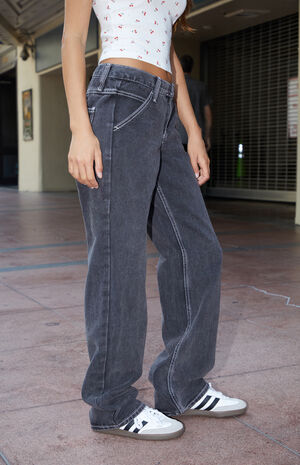 Black Crispina Low Rise Carpenter Jeans image number 3