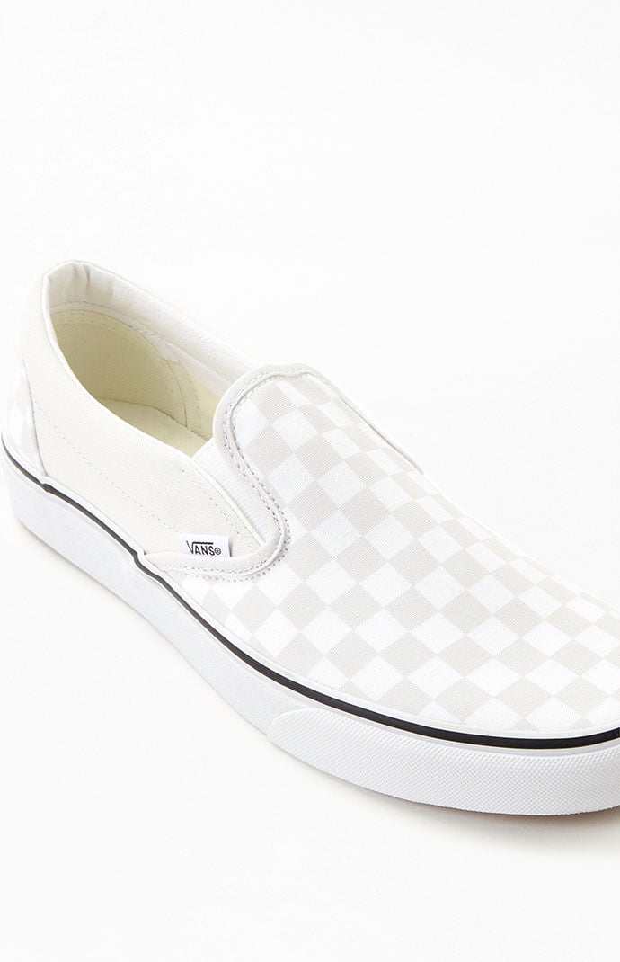 Vans Classic Checkerboard Off White Slip On Shoes PacSun