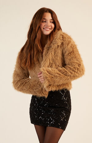 Faux Fur Cropped Jacket image number 1