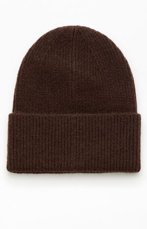 Brown Ribbed Beanie image number 1