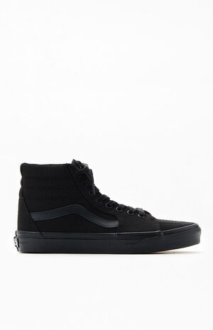 Big Kids' Sk8-Hi Casual Shoes in Black/Black Size 6.0 | Canvas/Lace/Suede by Vans