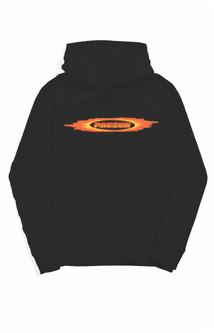 Black Flames PacSun Logo Hoodie