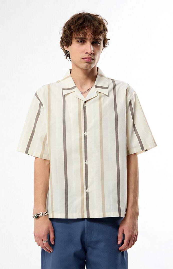Pacsun Smoke Striped Camp Shirt
