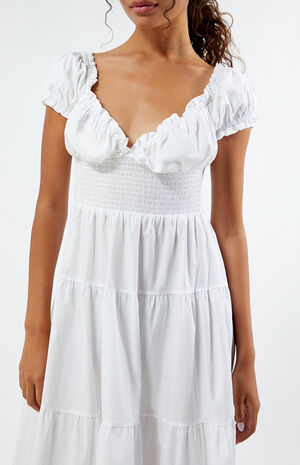 Puff Sleeve Smocked Midi Dress image number 2