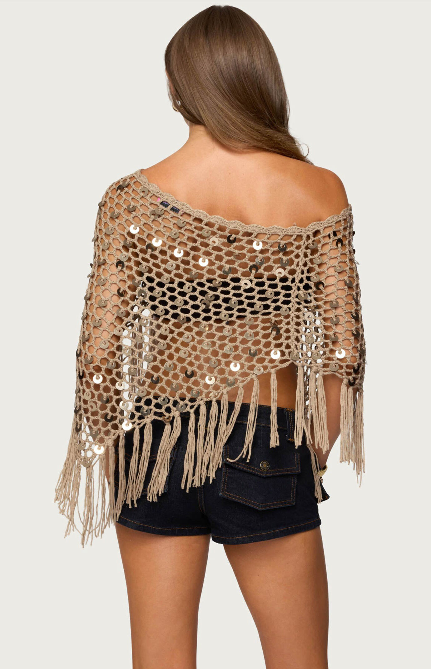ジャケット・アウター L'Appartement GOOD GRIEF Fringe Poncho Maddie_-_Aster_Side_grande.jpg
