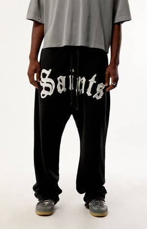 Saints Applique Baggy Fleece Sweatpants image number 2