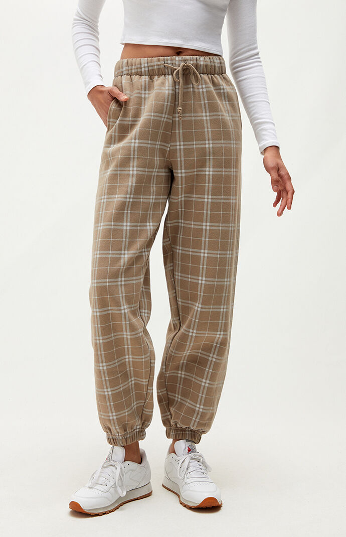 Plaid clearance joggers pacsun