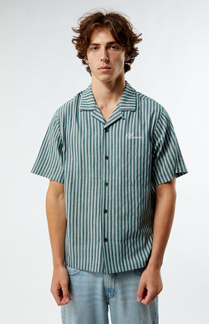 Embroidered Stripe Camp Shirt image number 1