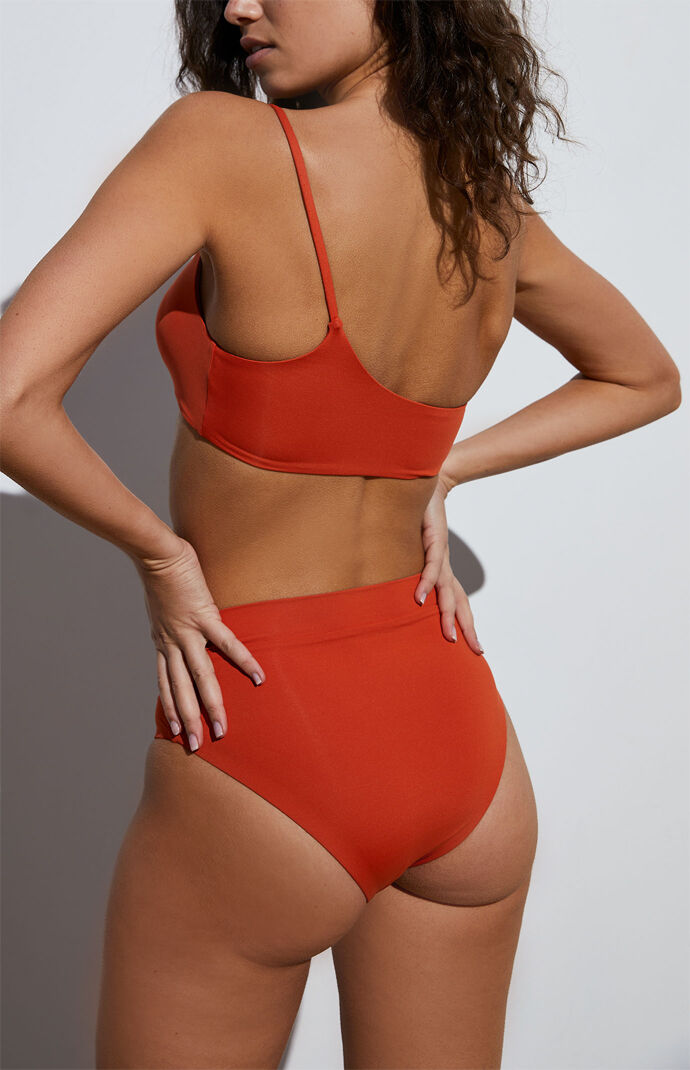 Eco Burnt Orange Sig High Waisted Bikini Bottom