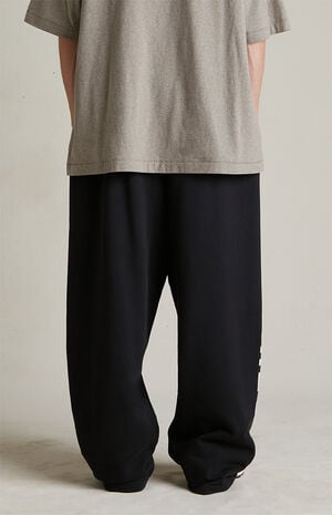 Black Heavy Fleece Relaxed Sweatpants image number 6
