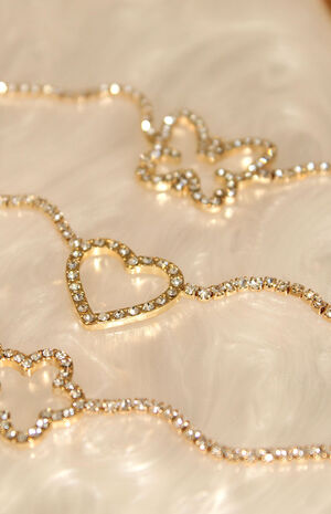 x PacSun Rhinestone Butterfly Choker Necklace image number 3