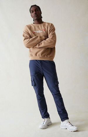Eco Stretch Blue Slim Cargo Pants image number 2