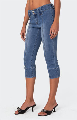 Jesse Low Rise Washed Capri Jeans image number 4