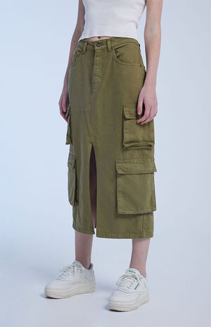 Eco Khaki Combat Midi Skirt image number 2