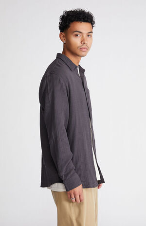 Black Classic Textured Long Sleeve Shirt image number 2