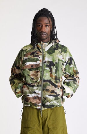 Nylon Zip Up Hooded Packable Running Jacket