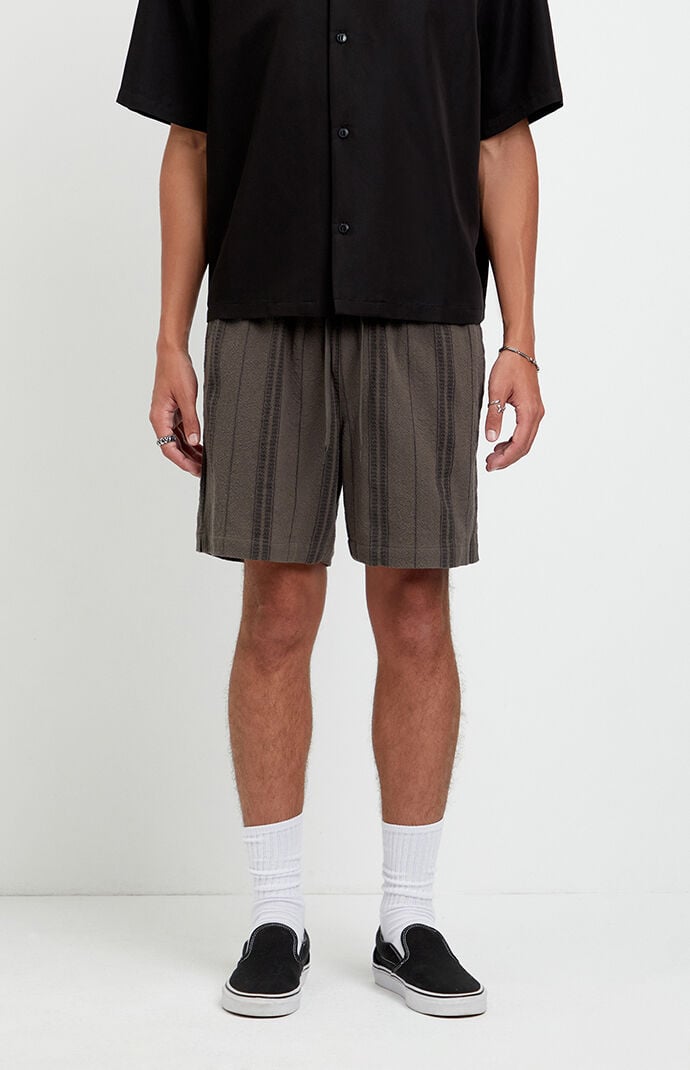 Pacsun Olive Striped Russel Linen Volley Shorts