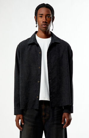 Enzo Black Corduroy Long Sleeve Shirt image number 1