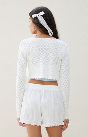 Sara Pointelle Cardigan image number 3