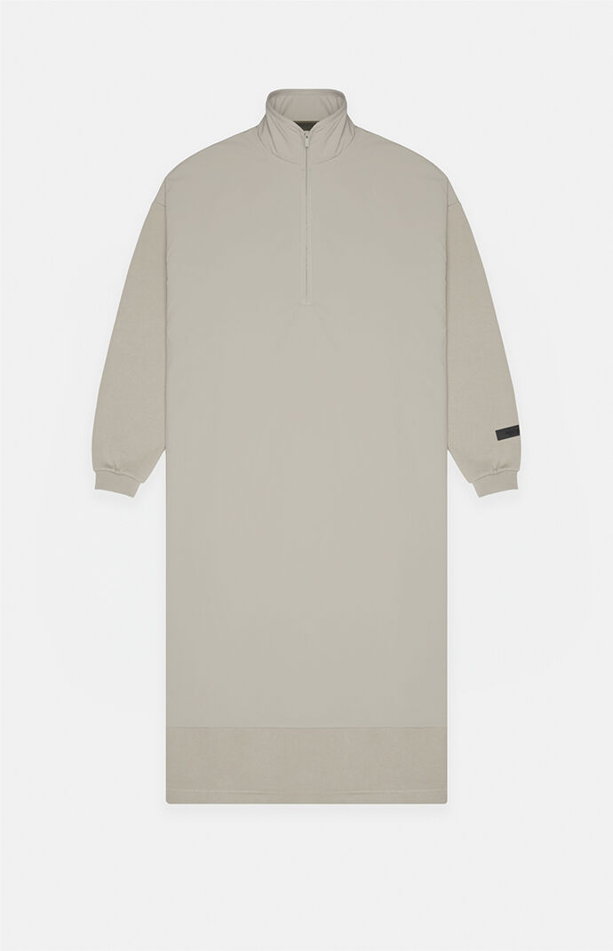 【FOG Essentials】Women's Fleece Mock Neck Sweater Dress Fear of God Essentials Women's Jet Black Nylon Fleece Mock