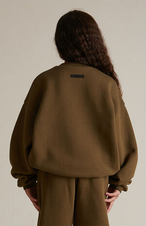 Kids Olive Fleece Crew Neck Sweatshirt image number 4