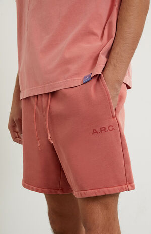 Red Heavyweight Fleece Sweat Shorts image number 3