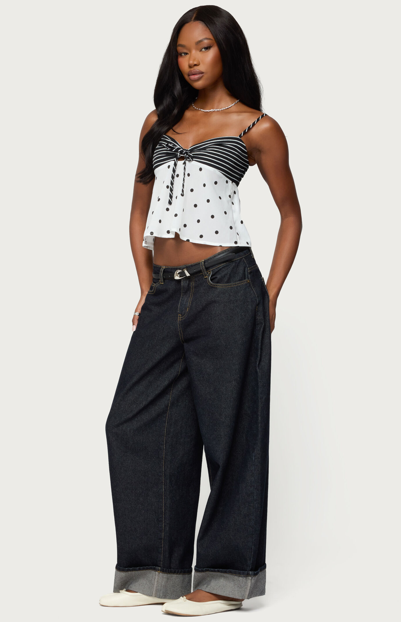 Edikted Tilly Mixed Print Top