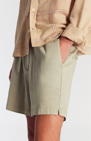 Green Twill Volley Shorts image number 5