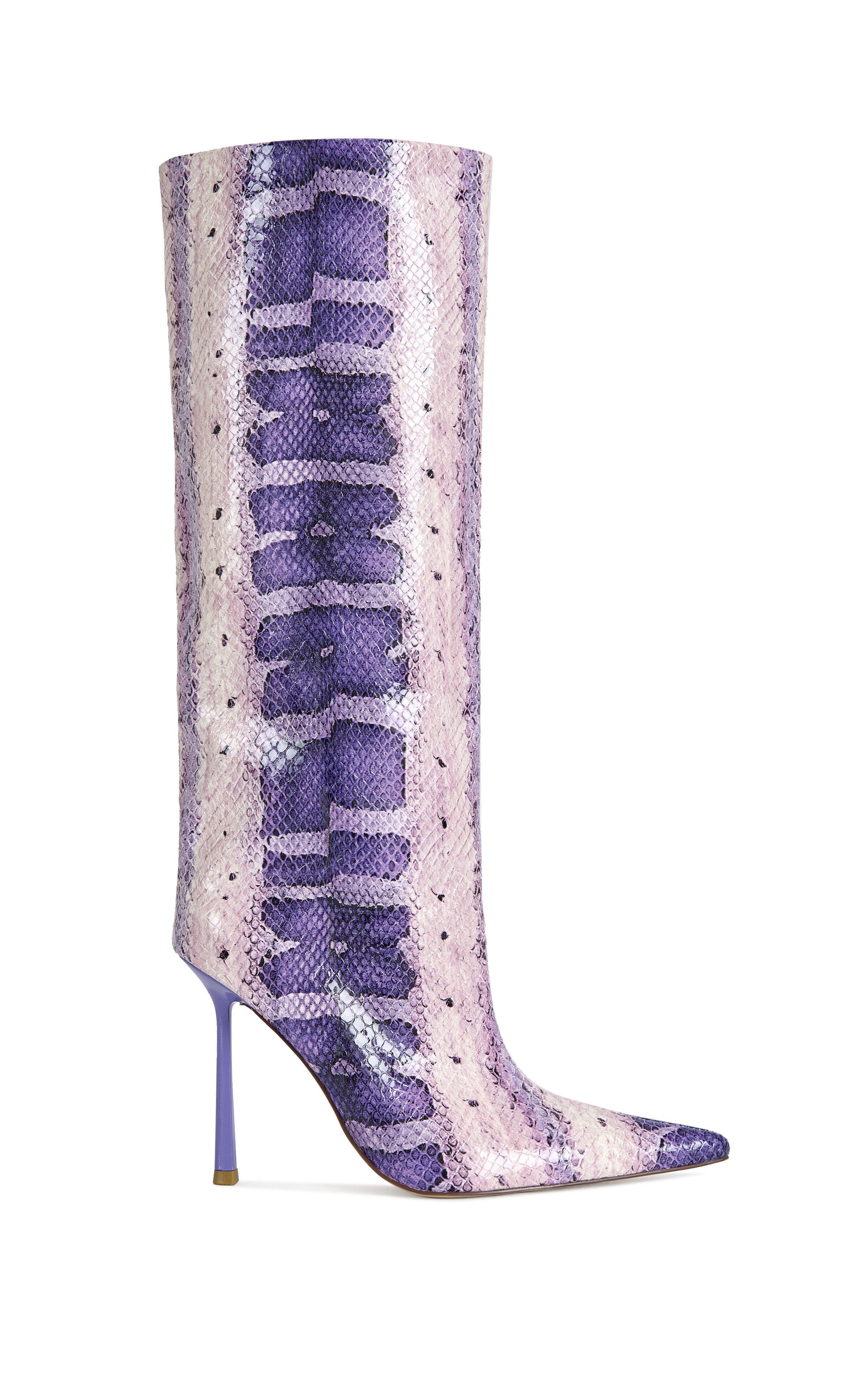 AZALEA WANG Women's Madeye Purple Snake Stiletto Boots