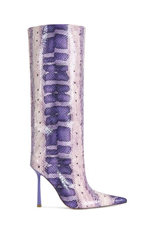 Women's Madeye Purple Snake Stiletto Boots image number 1