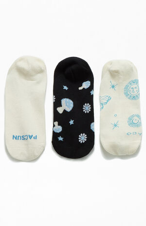 3 Pack Sketch No-Show Socks image number 2