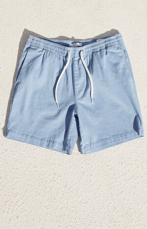 Blue Twill Volley Shorts image number 1