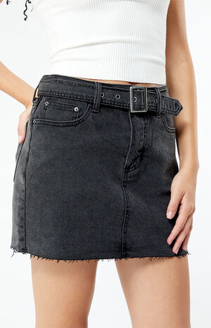 Ellie Belted Denim Mini Skirt image number 2