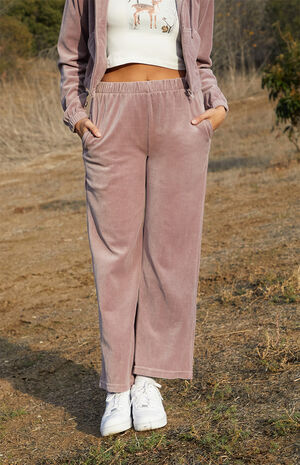 Mauve Velour Anastasia Sweatpants image number 1