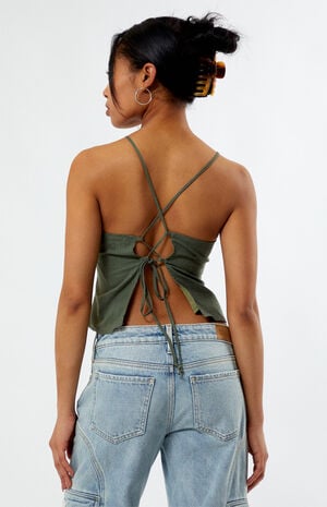 Lace Tie Back Cami Top image number 4