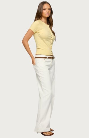 Wilmer Button Up Short Sleeve Knit Top image number 4