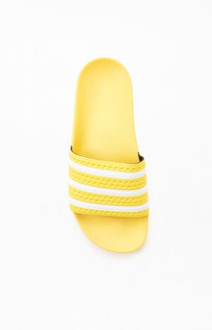 Yellow Adilette Slide Sandals image number 5