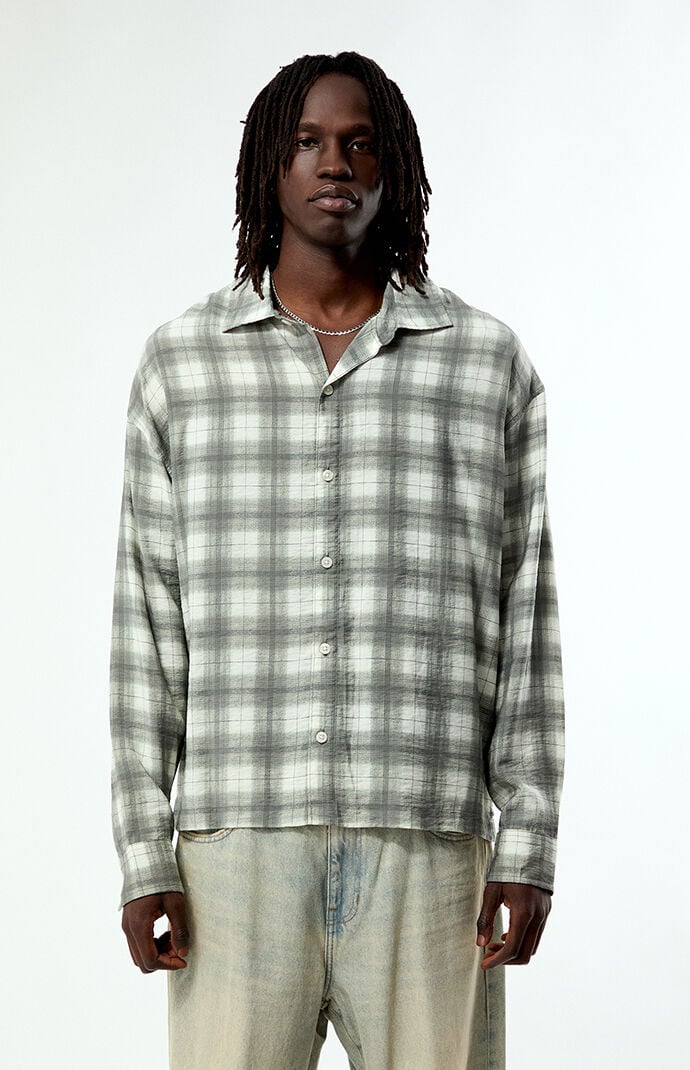 Pacsun Tan Plaid Nola Long Sleeve Shirt