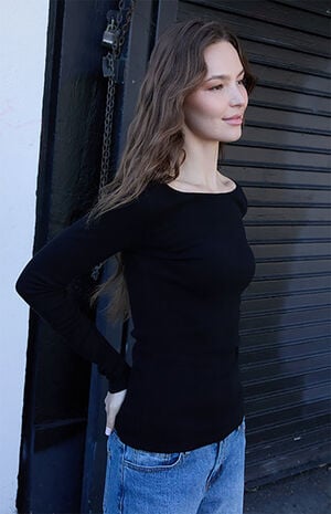 Black Jennie Long Sleeve Top image number 1